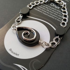Bracelet symbole de l'Eau sur Onyx